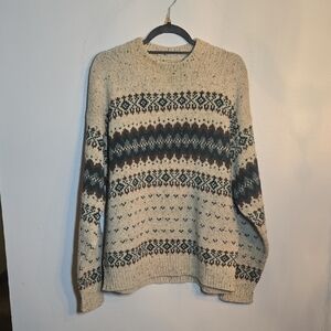 Vintage Alps Rugged Outdoors Wool Knit Fair Isle Multicolor Pullover Sweater